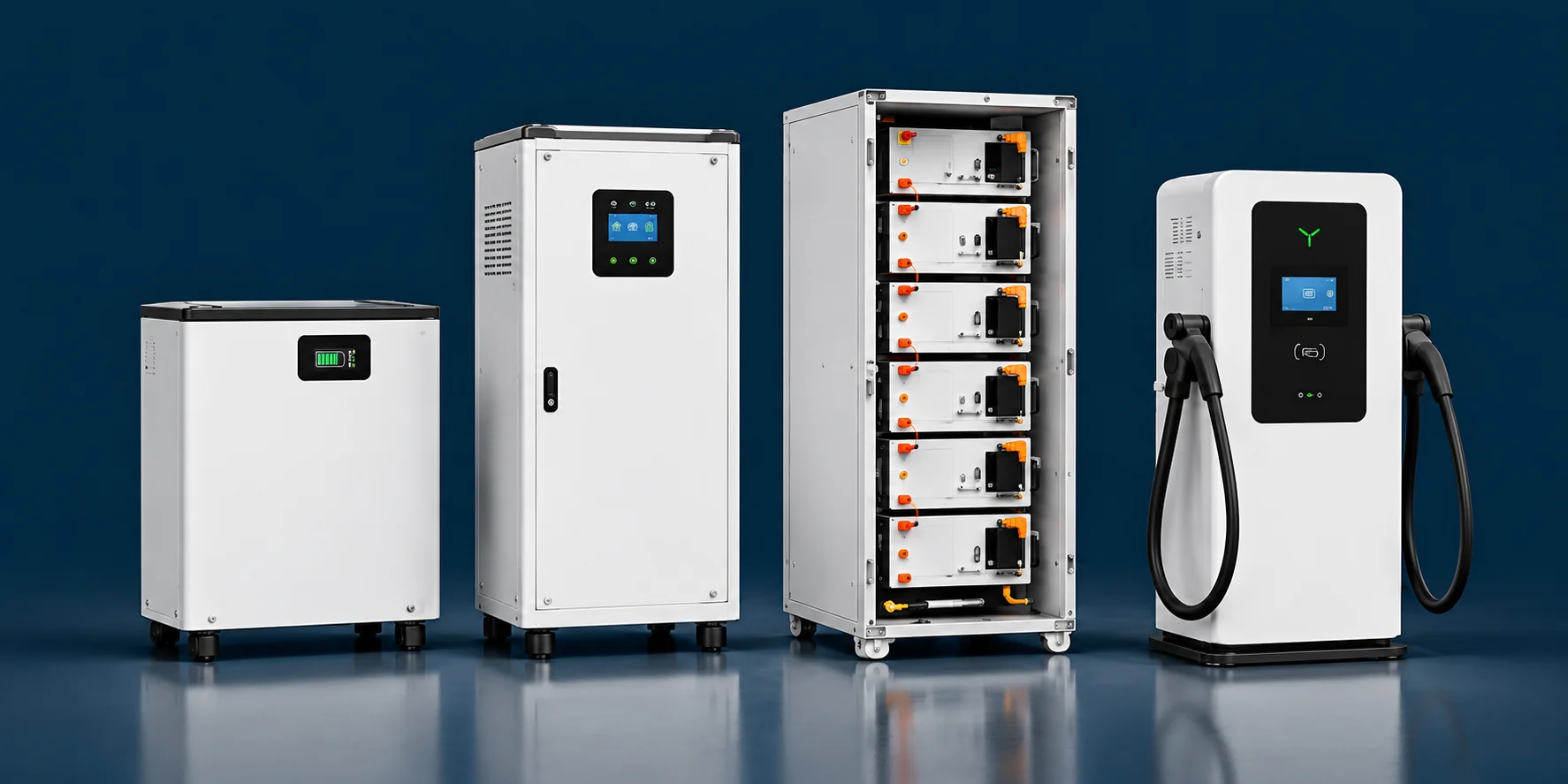 Four coordinated product families, illustrative equipment scene