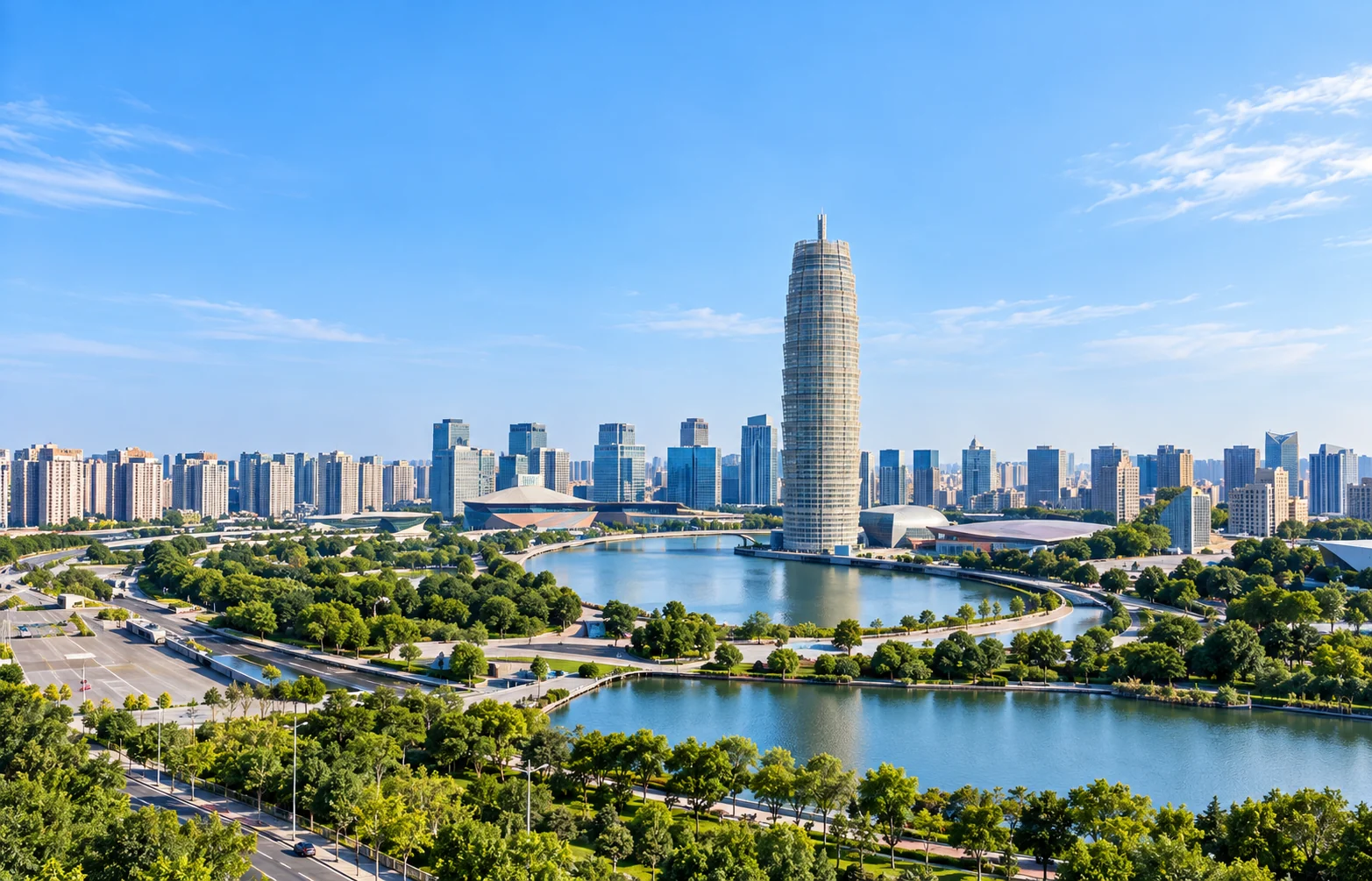 Illustrative Zhengzhou cityscape